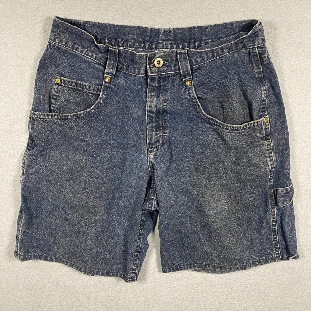 Vintage Lee Dungarees Carpenter Shorts Mens 32 Blue Denim Relaxed Workwear
